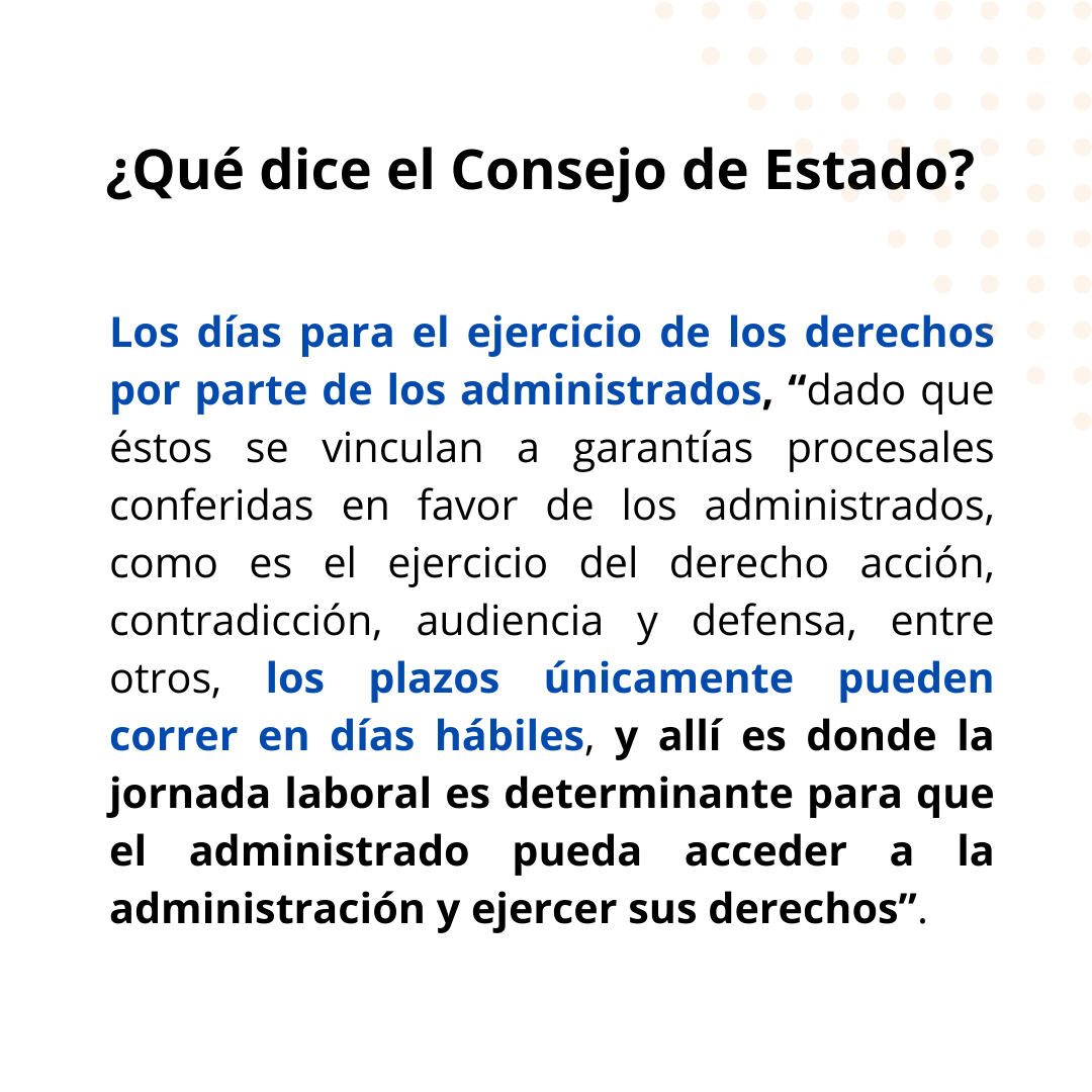 contrataenlinea's tweet photo. 🔘DÍAS HÁBILES/NO HÁBILES. El Consejo de Estado distingue entre los días en que transcurre la actividad contractual del Estado y los días hábiles para el ejercicio de los derechos por parte de los administrados. Estas categorías NO siempre son coincidentes.https://t.co/UEDFcpnT6y https://t.co/aVNqSgUpGJ