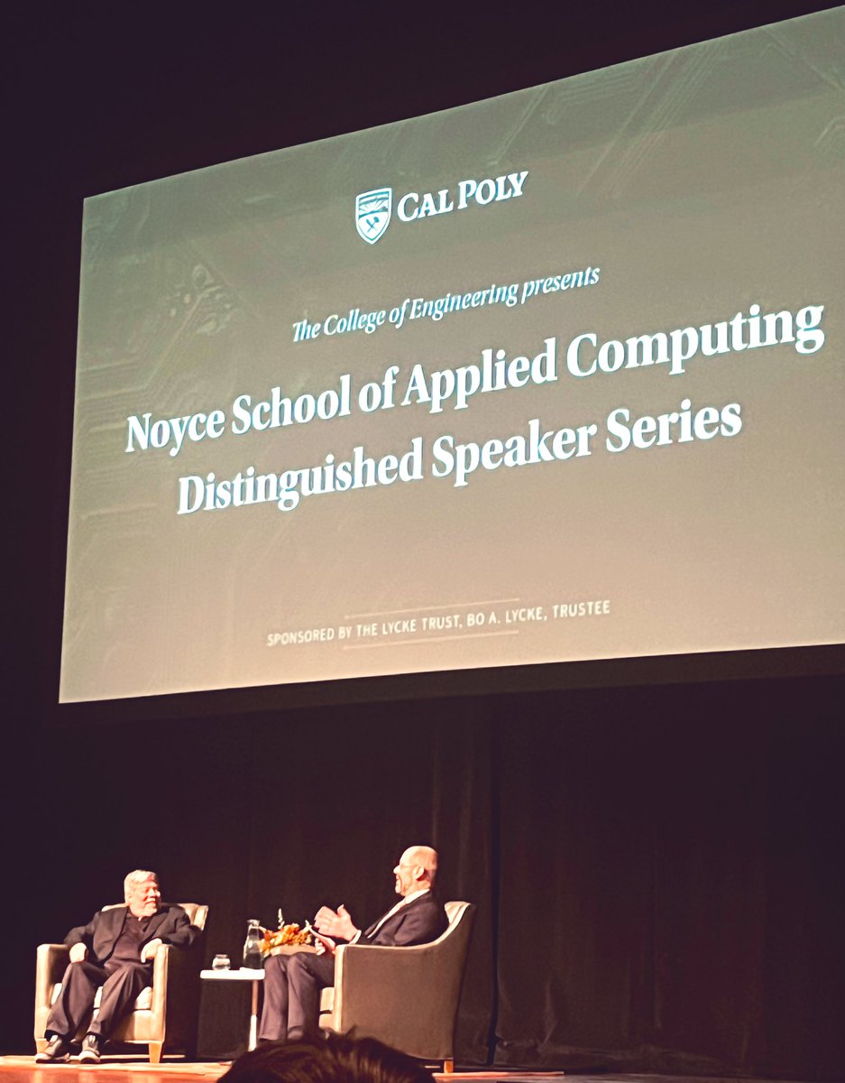 RyanAgdassi's tweet photo. @stevewoz You’re a Legend! 

Appreciate you sharing your story and imparting valuable advice and perspectives. 🚀

And a big thank you to @PolyEngineering for organizing an awesome event at #CalPoly last Friday. https://t.co/gAcErcb1E1