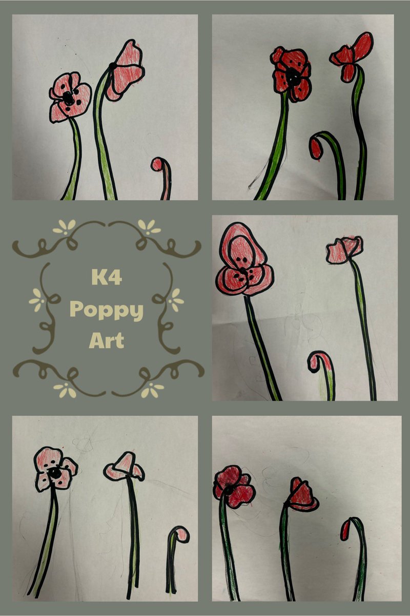 Roosloan's tweet image. K4 worked with #arthub and our Remembrance Day poem and #removebg  make a movie- all the poppies in the video were drawn by our students @ConestogaPS #peeleyc