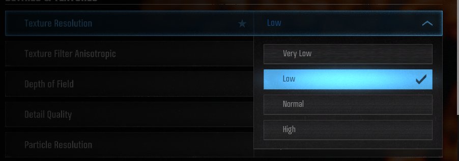 *GRAPHIC SETTING For Area 99* 
Make sure to put your texture resolution to ATLEAST 
Low.
Do not use Very Low, it is a lot lower quality than Warzone 3 with that setting