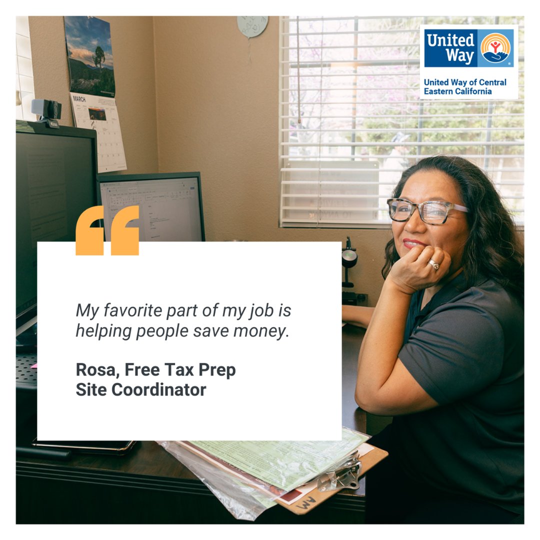 UnitedWayCEC's tweet photo. Spend next tax season helping your community by volunteering for VITA free tax prep. Visit https://t.co/lvCZeOz3ka to get started. #UWCEC #VITA #Volunteers #FreeTaxPrep #UnitedForGood https://t.co/3YwcfkdXNc