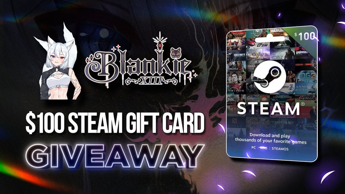 VastGG's tweet photo. $100 Steam Gift Card Giveaway!

To enter, perform these tasks via the link below:

🔁  Repost + Like        

✅  Follow: @BlankieX + @VastGG

Enter Here: https://t.co/Ryx6NhylFv https://t.co/wIitgOHF5n