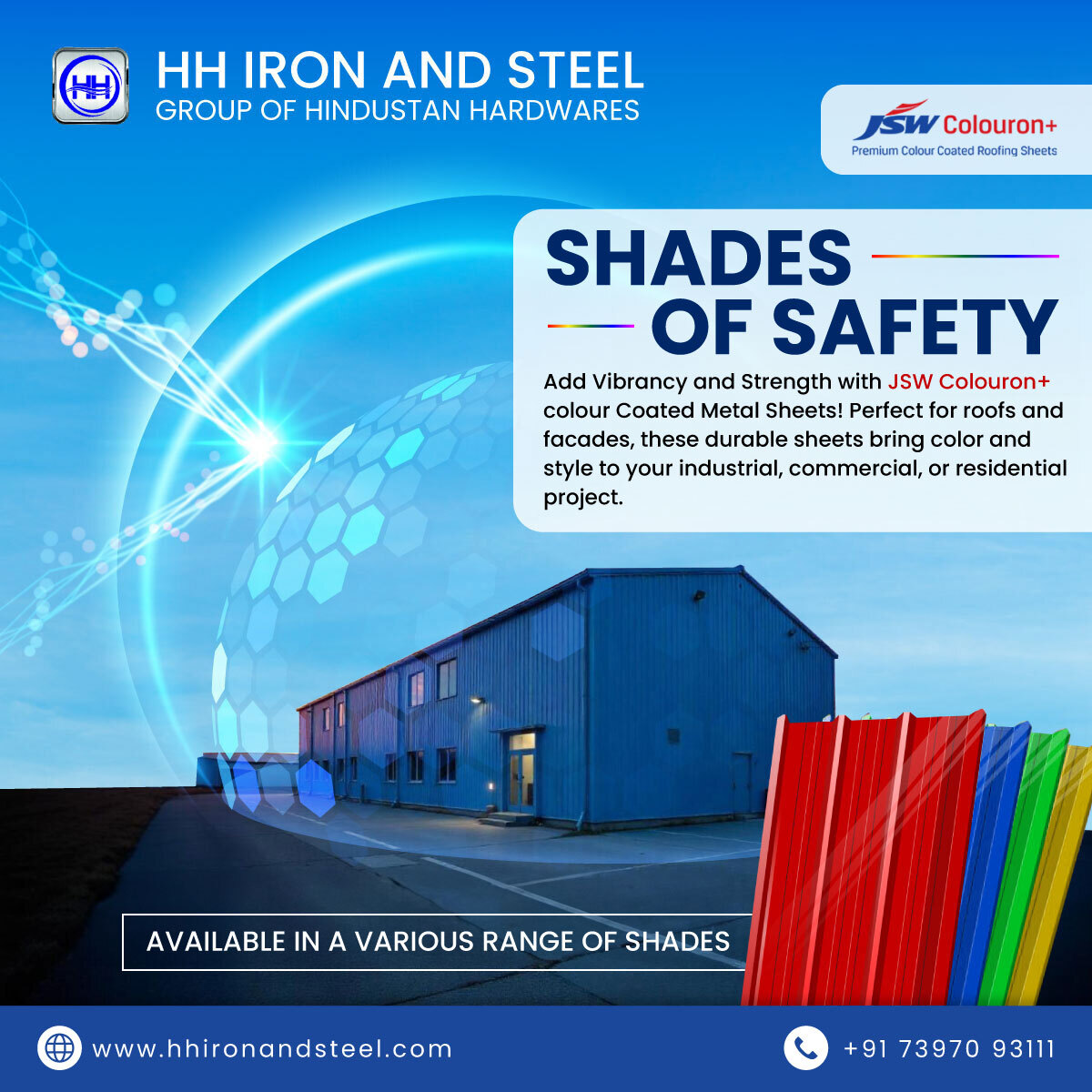 HH_Iron_Steel's tweet image. ✨ Add vibrancy &amp;amp; durability to your project with JSW Colour Coated Sheets! Perfect for roofs &amp;amp; facades, they're stylish, strong &amp;amp; available in various shades.

📞 +91 7397093111 | 🌐 hhironandsteel.com
#JSWroofing #MetalRoofing #DurableRoof #ColorRoofing #HHIS
