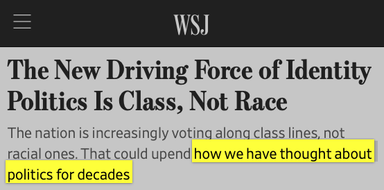 It's hilarious &amp; enraging that some of us have been berated for 25 years for literally saying exactly this, but now elite media is depicting it as their own new &amp; brilliant revelation.

Look at how much work the "we" is doing. 

"We" = the Beltway media &amp; the political class.