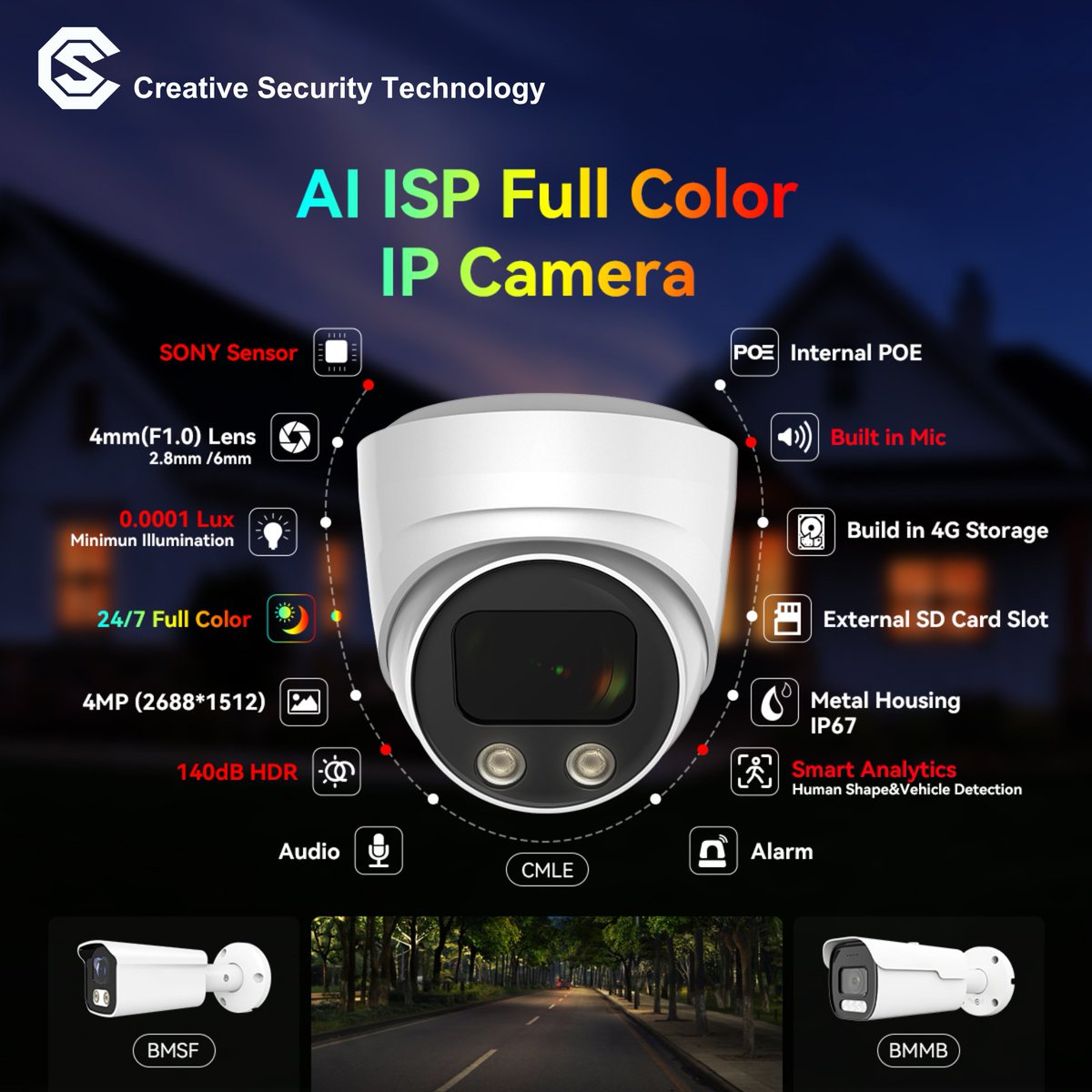 Cstsecurityusa's tweet photo. Elevate your security with our AI ISP full-color camera.

🌙 Capturing clear images in near-darkness (0.0001 lux) and balancing light perfectly with 140dB HDR, it ensures precision and reliability, day or night.

#Ultra #lowlightperformance #fullcolor #highquality #AI https://t.co/tEM9SmXvT0