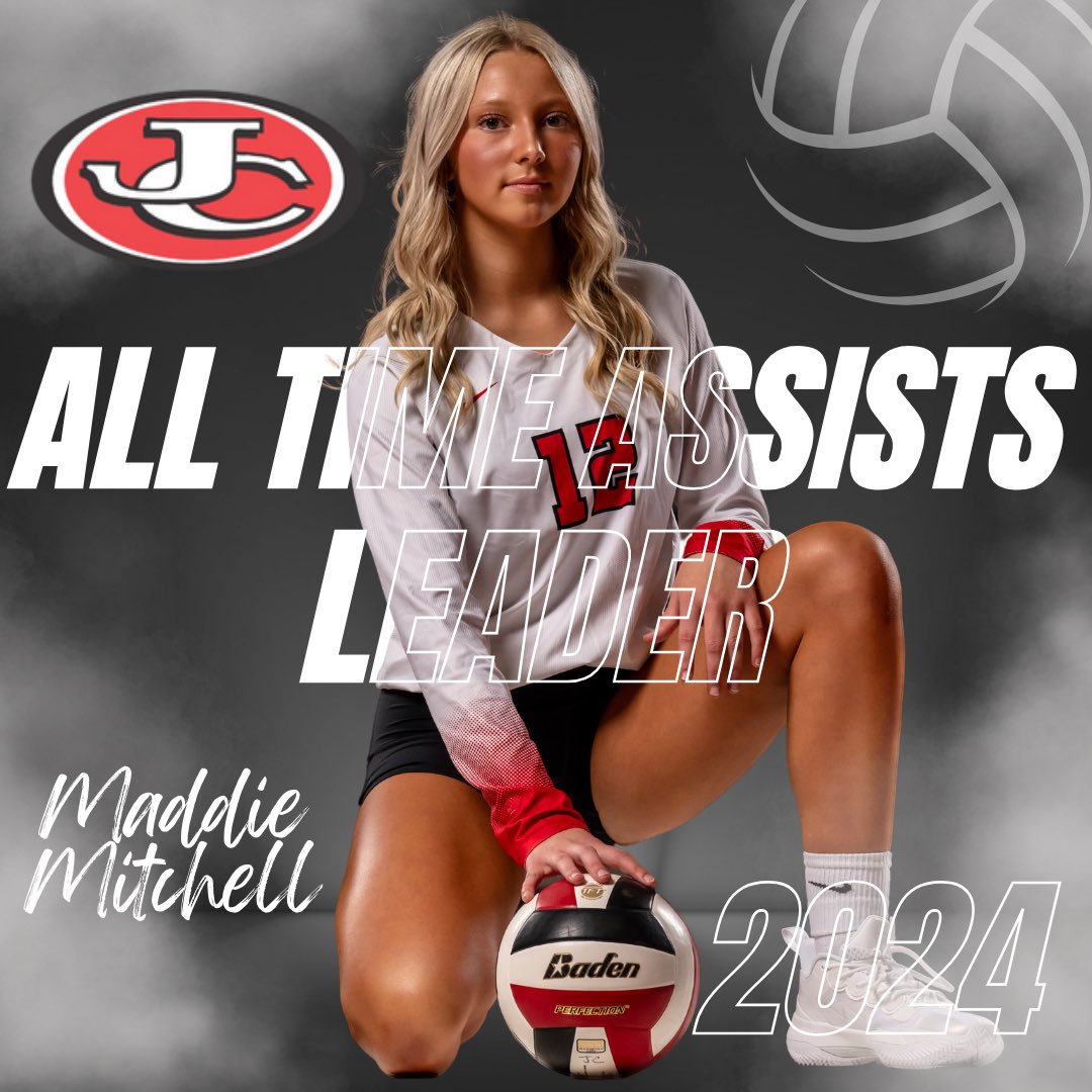 Congratulations, Maddie Mitchell for breaking the school record for career assists at Jefferson City High School!! 👏 ❤️🖤🏐🖤❤️👏