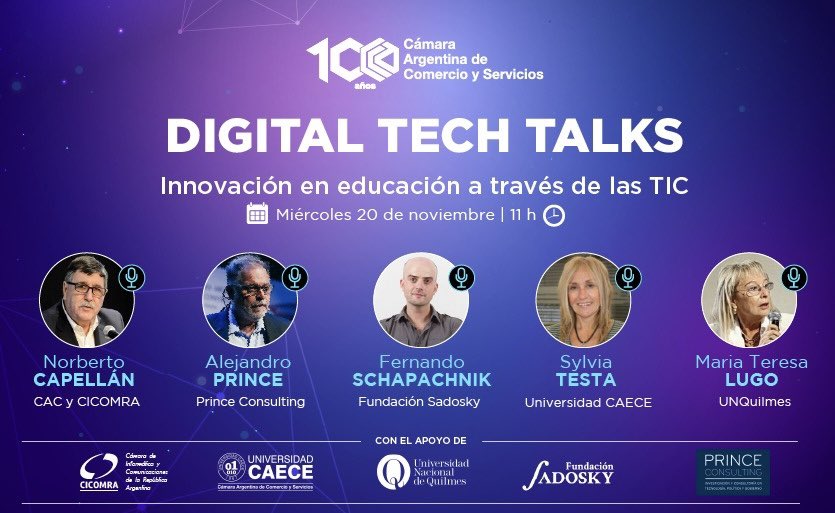 CACteinforma's tweet image. ¡Sumate a la próxima #DigitalTechTalk “Innovación en educación a través de las TIC”!

🗓️ Miércoles 20 de noviembre
🕙 11H
🧑‍💻 Vía YouTube.

Inscribite ahora en shorturl.at/NZ2wb