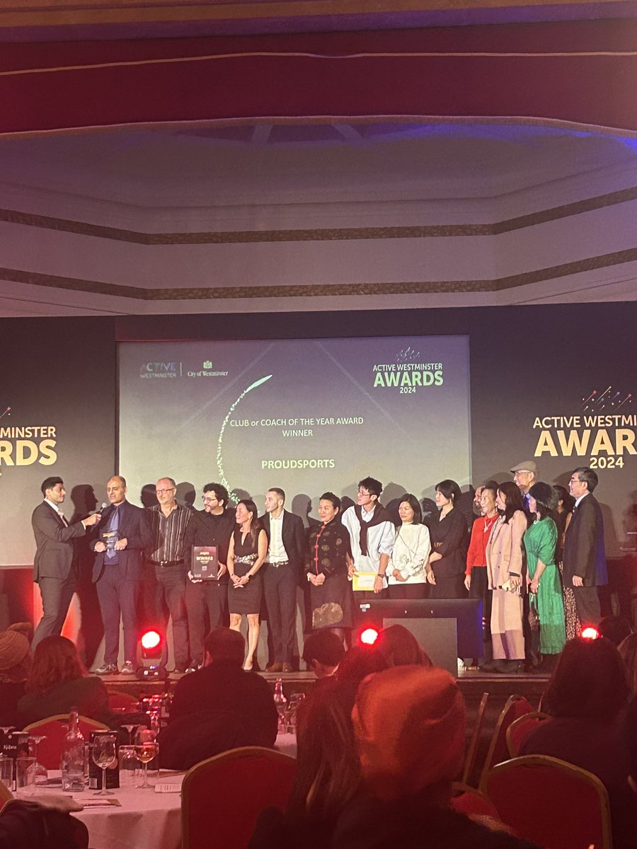 Well done Proud Sports club, amazing club of the year!!! <a href="/ActiveWCC/">ActiveWestminster</a> #activeawards24