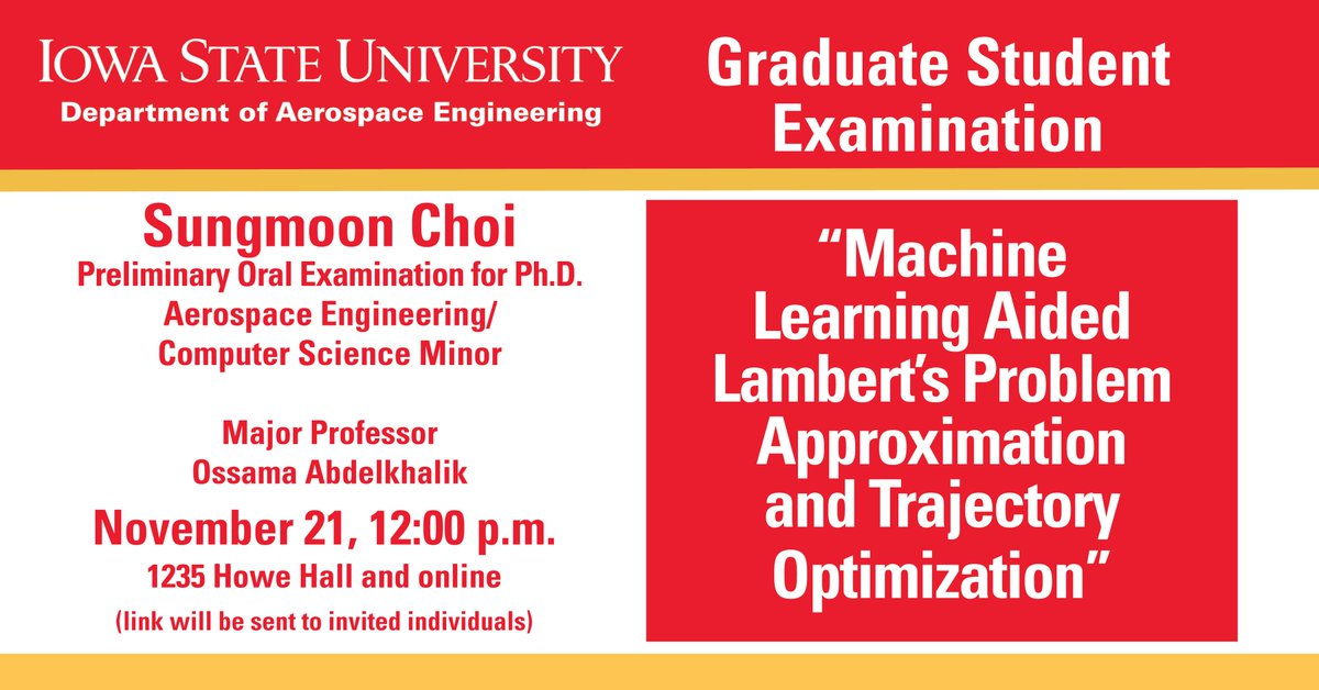 Sungmoon Choi preliminary oral exam for Ph.D. to be held November 21.