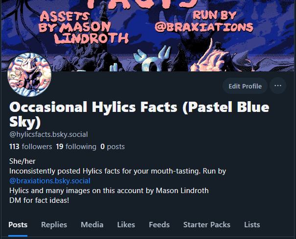 I've migrated to the other place, please follow me there! I probably won't use this account anymore 
#hylics