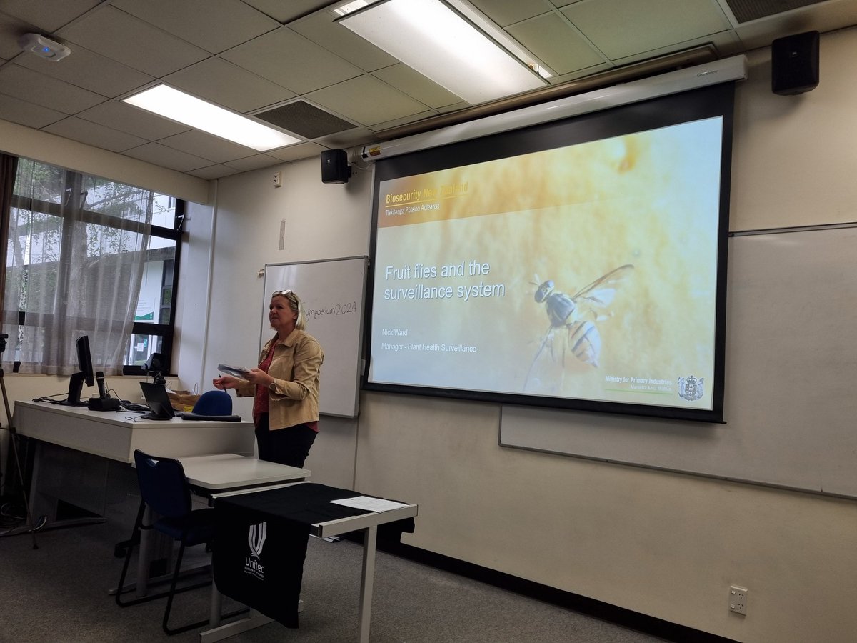CaralynKemp's tweet photo. Kicking off the #EASSymposium2024 with a talk from Nick Ward at Biosecurity NZ @MPI_NZ. Thanks Diane Fraser for introducing him. https://t.co/q1OSYhWT7R