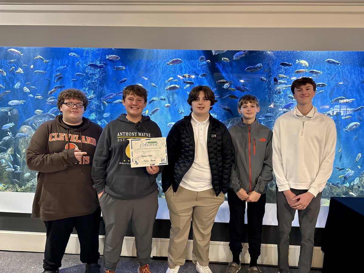 anthonywayneffa's tweet photo. Part of the AFNR 2 class shared our water quality data at the Student Watershed Watch Summit today. They took home the “most informative presentation” award 👏👏 https://t.co/n1xHpUTO19
