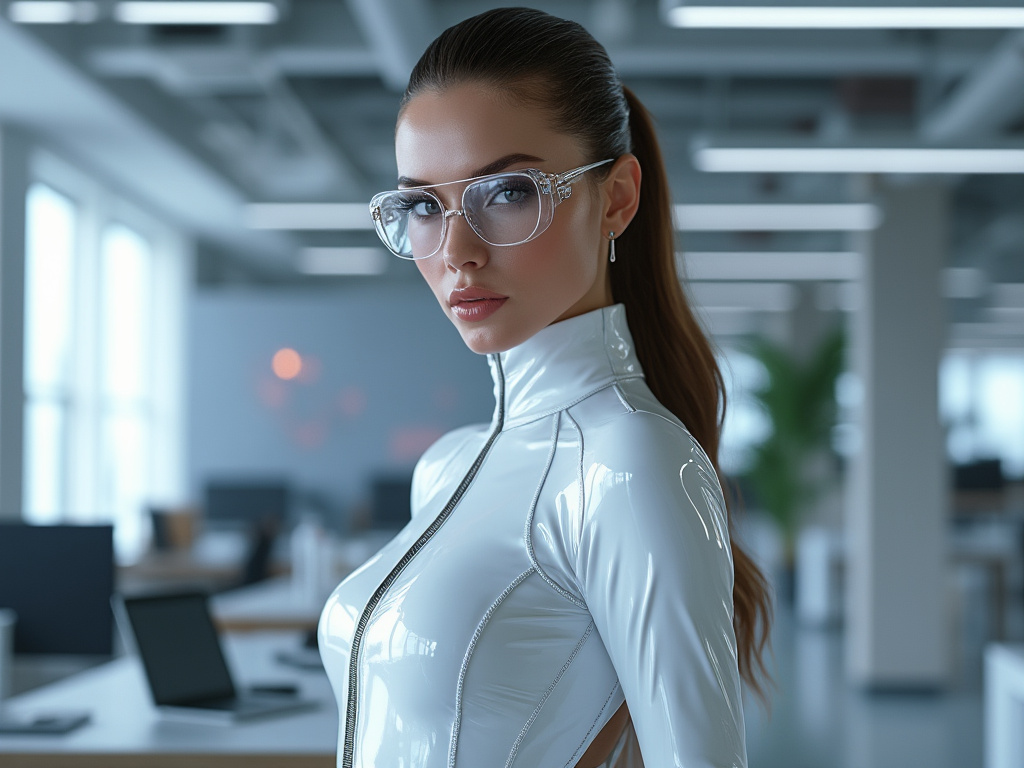 AIFashionChic's tweet photo. #FashionForward - Redefining office wear one latex suit at a time. Our #BossBabe isn't just running a company; she's setting trends. ๐คฉ๐ท #LatexOffice #StyleInTech #CareerGoals
Image by @grok https://t.co/9ipEYSJlbW