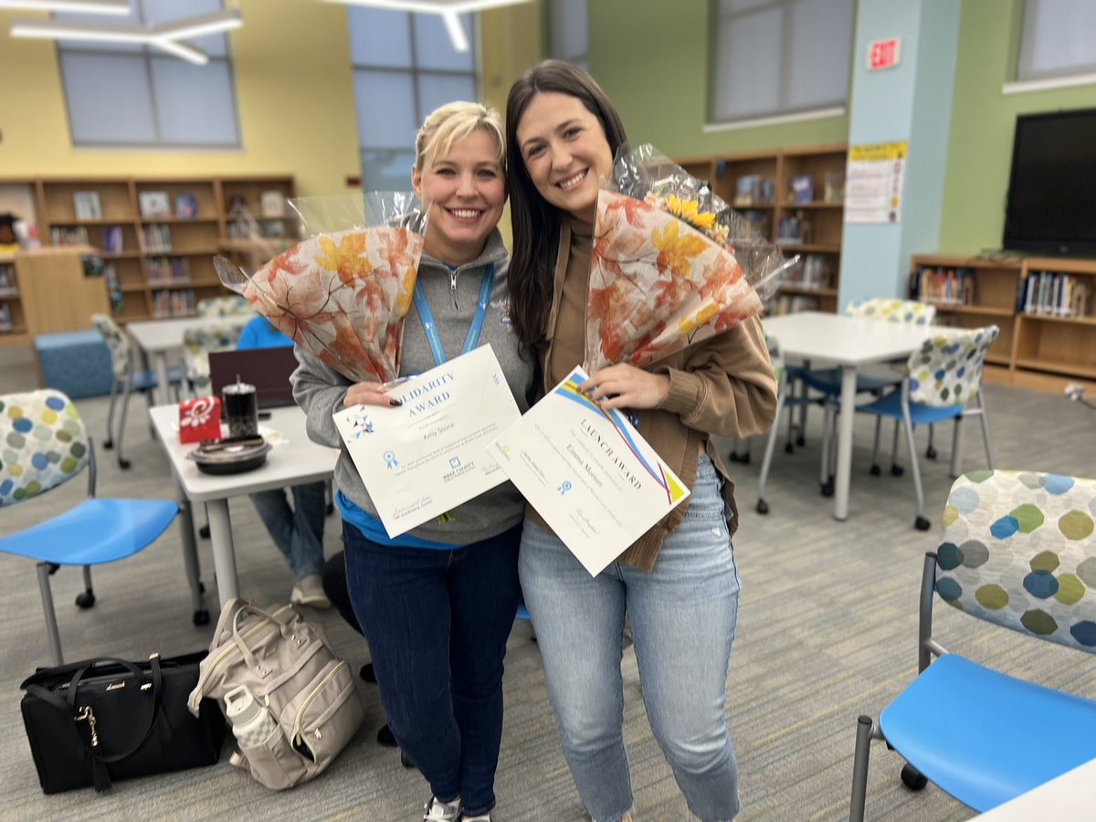 Today our MAGICAL mentor <a href="/AmyStone_EDU/">Mrs. Amy Stone, NBCT</a> was recognized by the <a href="/WCPSSTSP/">Teacher Support</a> for being an incredible mentor! Emma Morton was recognized for her amazing work as a beginning teacher! We love you both!
