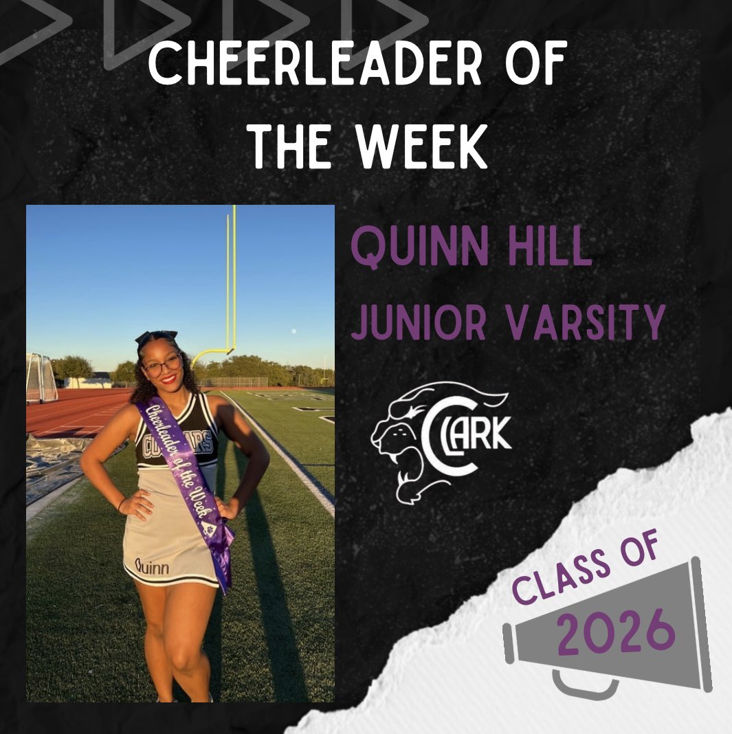 Our final cheerleader of the week for the 2024 football season is Quinn!! Quinn is one of our new members this year but has radiated positivity everywhere she goes! She has shown lots of determination and resilience, congratulations Quinn!🥳