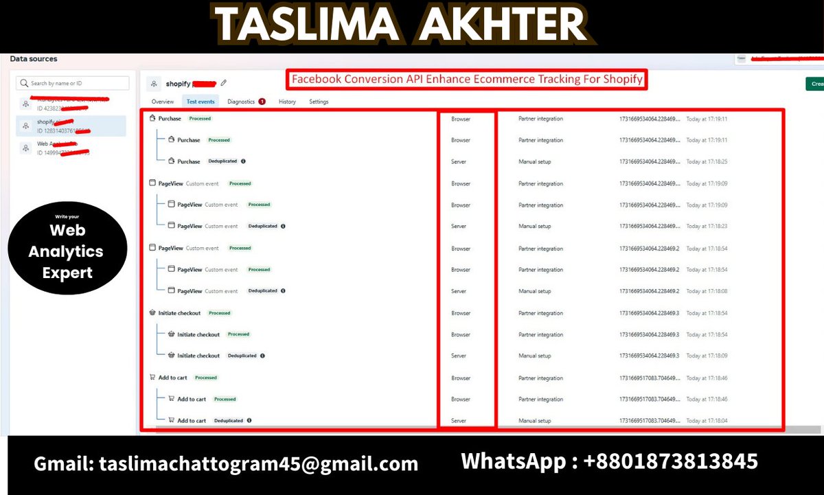 taslima_3845's tweet image. Take Your Shopify Store to the Next Level!
Click Here Order Now: fiverr.com/s/e6YBb1Y
🔑 Benefits:
✅ Precise tracking for better ad optimization
✅ Enhanced eCommerce insights to drive sales
✅ Privacy-compliant data collection
#FacebookConversionAPI #EcommerceTracking