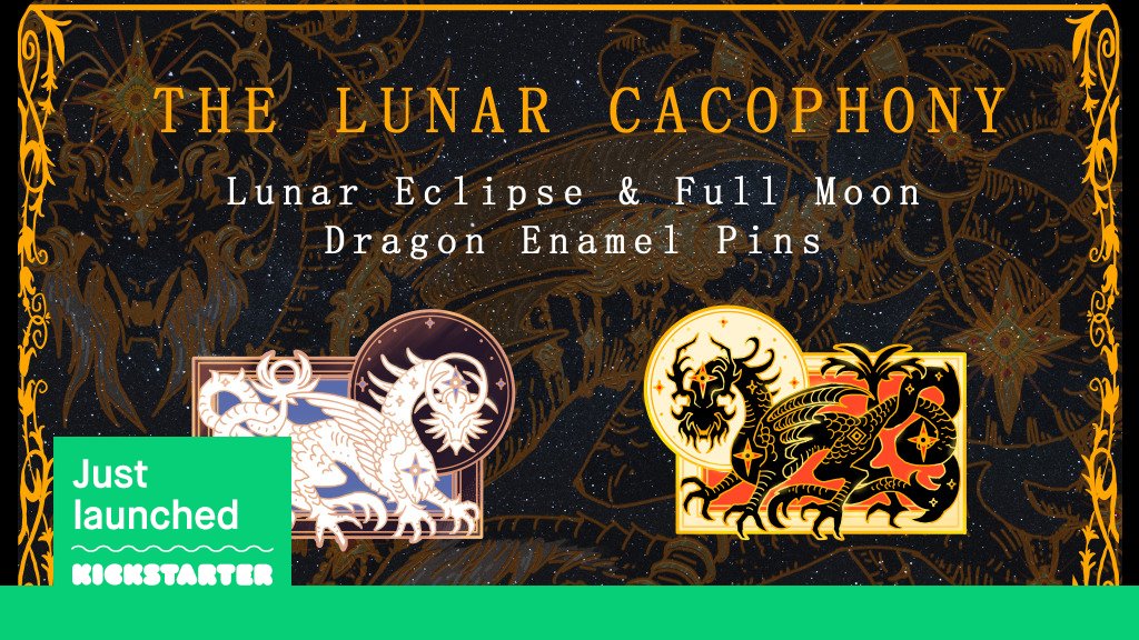 monstermonger's tweet photo. I DID IT. KICKSTARTER IS LIVE :D 

Enamel pins + postcard prints of two dragons inspired by the moon.

Hope you'll take a peek <3 https://t.co/jw5l2qWjOz