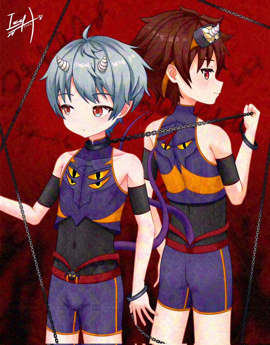 @Ryuruzan chained me because I refuse to kneel... 

He will see what I'm capable of once I get unchained 😉

#hallowen #ショタ 🎃👻🍬🦇