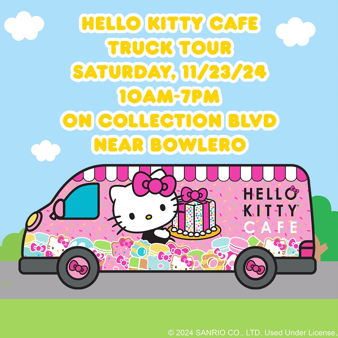 TheCollectionRP's tweet image. The Hello Kitty Cafe Truck is coming back to The Collection at RiverPark! 🎀🌈 

Join us on Saturday, November 23rd, from 10am to 7pm on Collection Blvd near the Christmas tree for adorable treats, exclusive merch, and all the Hello Kitty fun! 🥤🍰

#HelloKittyCafe #Sanrio