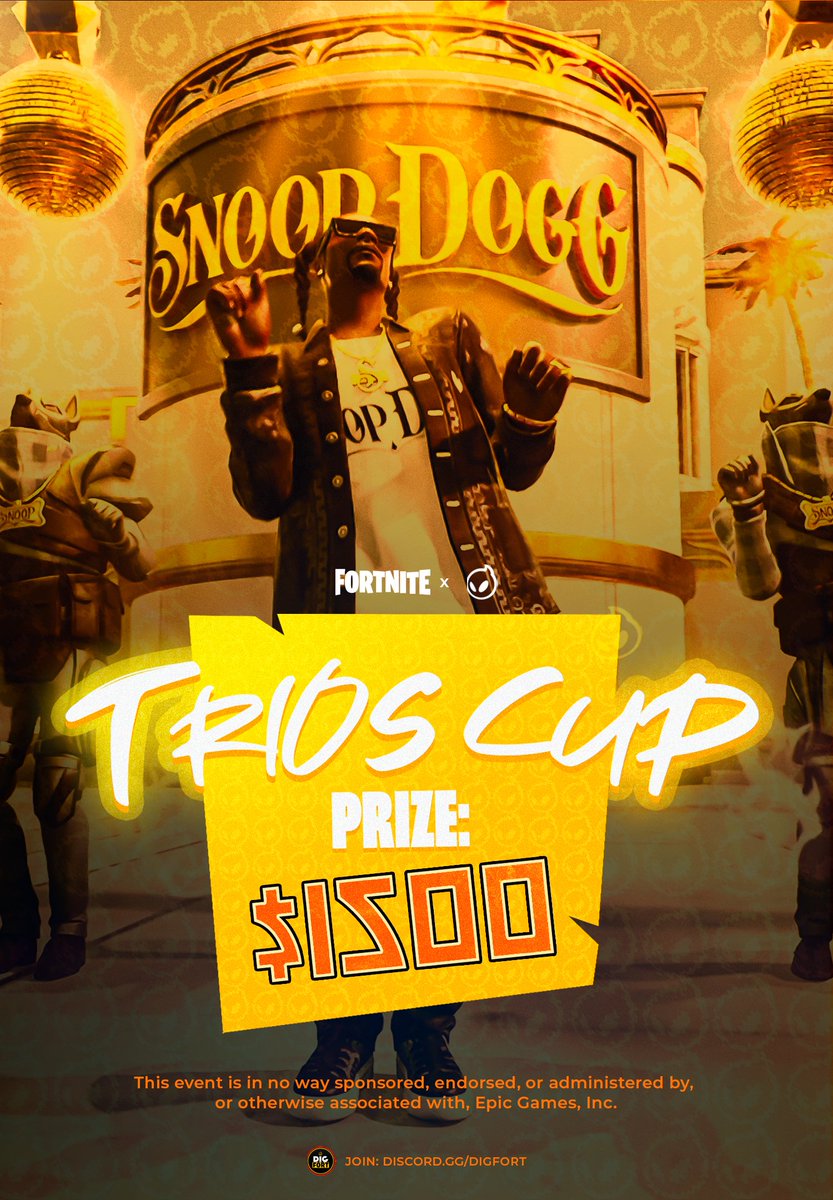 🏆NAC TRIO BUILDS CASH CUP 🏆
📅SUNDAY @ 8pm EST | Final: Monday @ 6pm EST
💰Compete for $1500 USD
🏅Top 15 Advance to Final!
 
In order to play, you must: 
📍Retweet &amp; Tag your TRIO!
📍Follow <a href="/DignitasFN/">Dignitas Fortnite</a> <a href="/DIGFort/">DIGFort</a> <a href="/brownbtw_/">DIG Brown</a>
📍Join Discord: discord.gg/digfort

PROS Reply