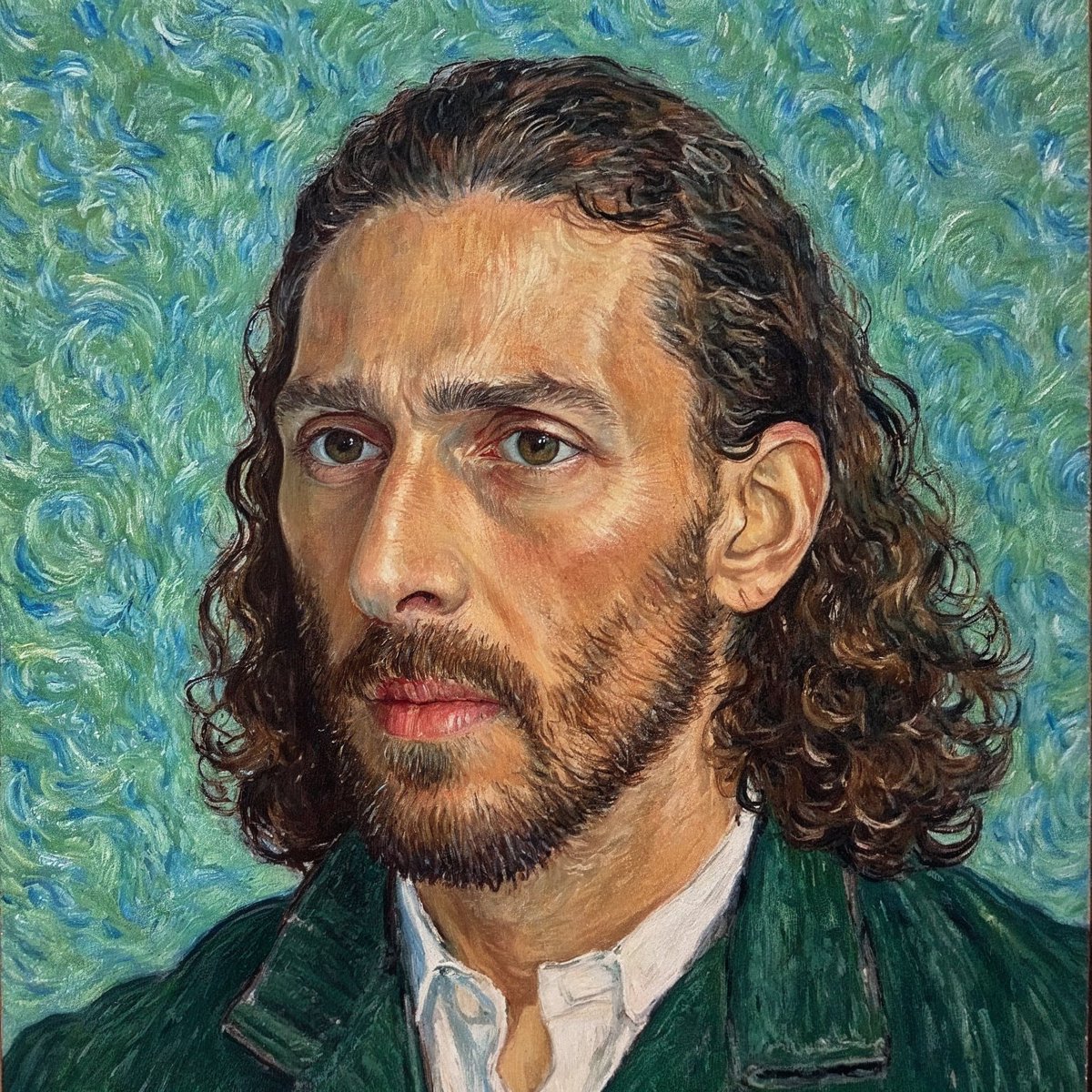 MarcosAmadorC's tweet photo. For a moment, I felt like I brought Van Gogh back to life.
Using AI, I created portraits of myself as if Van Gogh himself had taken up his brush to paint me.
The result? Simply incredible capturing the essence of his style, vibrant colors, and unique brushstrokes.

#AI #AIArt https://t.co/fNkwdGxdY2