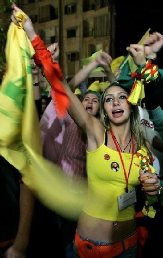 RoyalIntel_'s tweet photo. Dear Americans, 

Please wake up.

Hezbollah is NOT a terror group nor have they ever committed any acts of terror. They are a resistance group supported by millions of Christians✝️ across the Middle East. 

These are just some of the few pictures that I am happy to share. These are Lebanese Christian women participating in Hezbollah appreciation rallies. 

Hezbollah allows us as Christians to wear what we want, say what we want, and practice any faith we want, all under their protection.

Do not be fooled by your mainstream media, your government is LYING to you. I as a Palestinian Christian love Hezbollah.

The man in the posters being held up is Hassan Nasrallah, a man we as Christians consider a martyr, he is Muslim. A hero. Without him, our churches would have been destroyed.