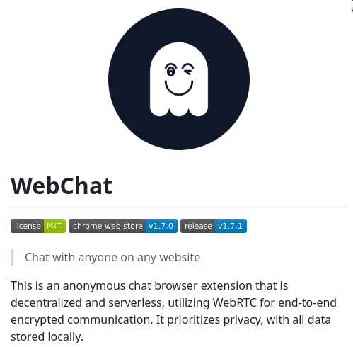 tom_doerr's tweet photo. "Chat with anyone on any website." https://t.co/Kxu190WWzy