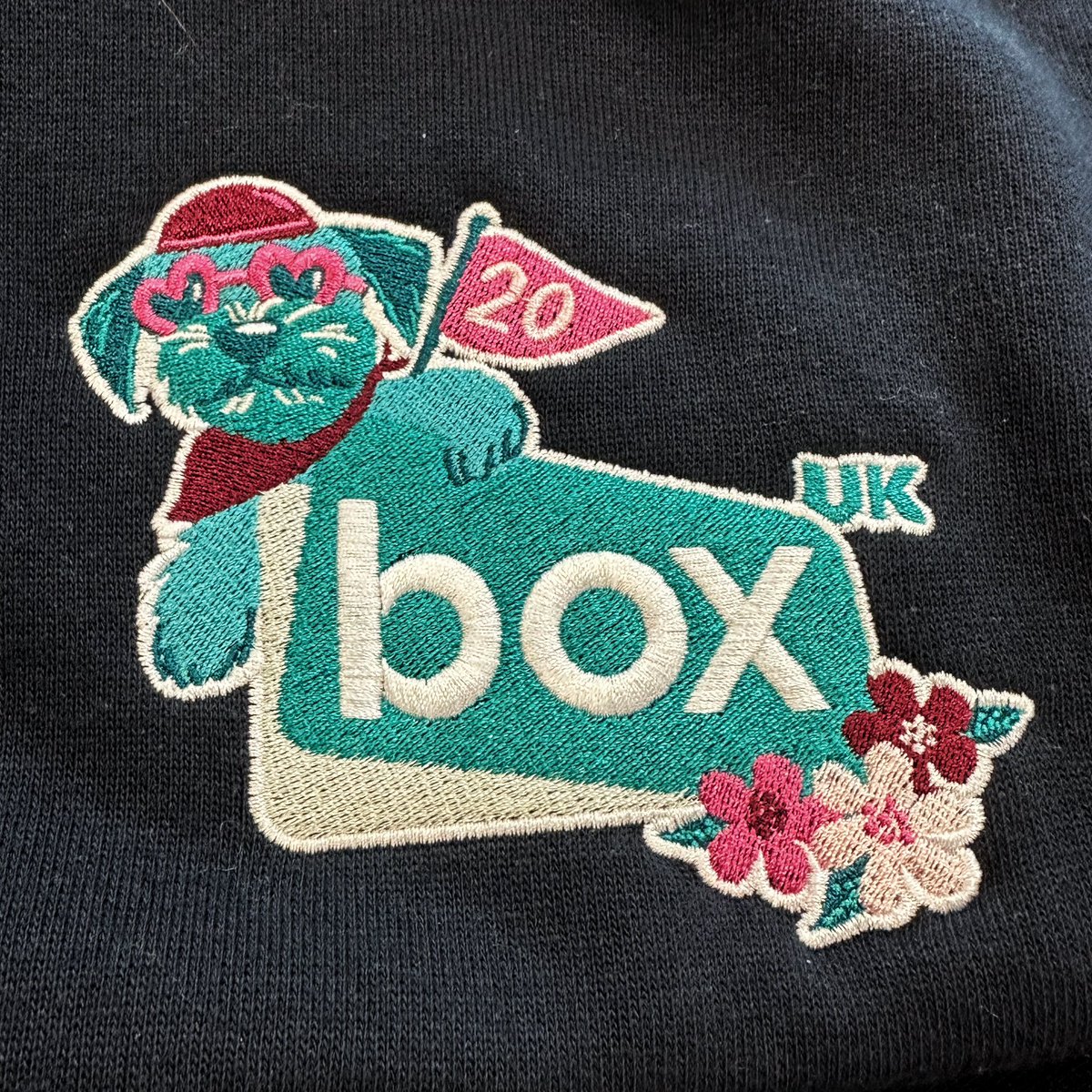 brocknroller's tweet photo. Today I celebrated my 20th year at @boxuk… possibly the best present ever was a one off hoodie with a resigned logo (featuring Smudge) https://t.co/zP9zEAG3mD