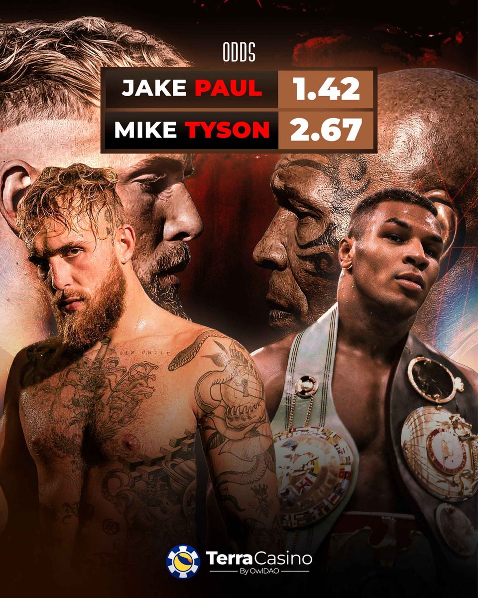 TerraCasino_io's tweet photo. Jake Paul vs. Mike Tyson!
Who are you backing to take the win?

Place your bets now on TerraCasino! 📈

Visit here: https://t.co/Y1WsFzylCr

#JakePaul #MikeTyson #BoxingBet #CryptoBetting #Sportsbook #TerraCasino #LUNC https://t.co/Tr9nAH11Zn