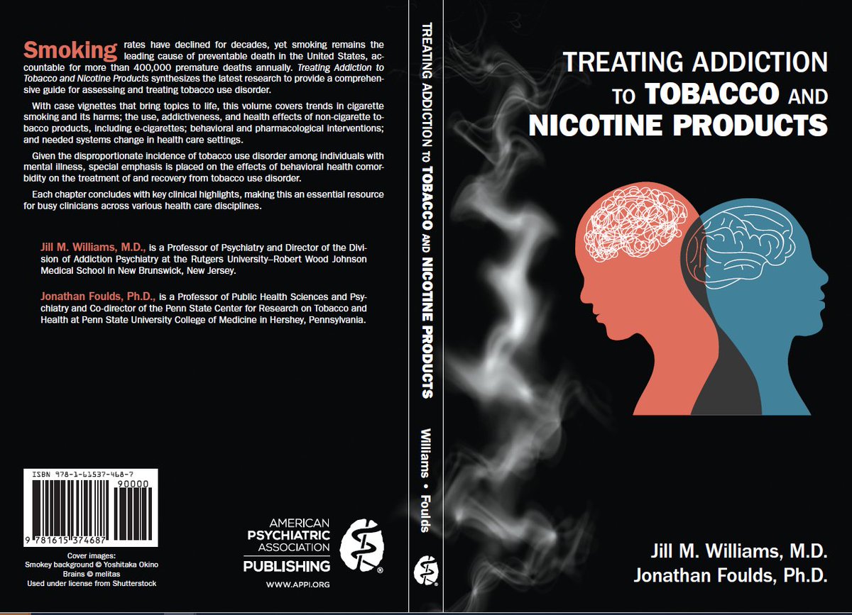 JonathanFoulds's tweet image. With Foreword by Prof. Neal Benowitz, past President of SRNT, and Preface by Prof. Petros Levounis, immediate past President of the American Psychiatric Association.
appi.org/Products/Addic… @APA_Publishing @APApsychiatric @apadivision50 @srntorg @TreatmentSRNT