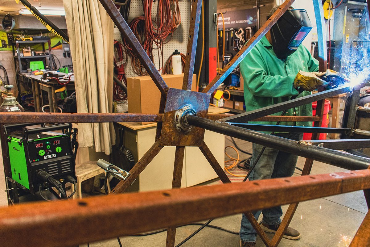forneyind's tweet photo. Flashback to our wild welding project: crafting the massive Tour de Fat bike with the Forney 220 MP! Think you're up for a challenge like this? 🚲🔥@matt.kaufman
#WeldingAdventures #DIYBikeBuild #TourDeFatDreams #TourDeFat #FOCOLiving #Welding #WeldingProject #forneyind https://t.co/VWRvKe7Hla