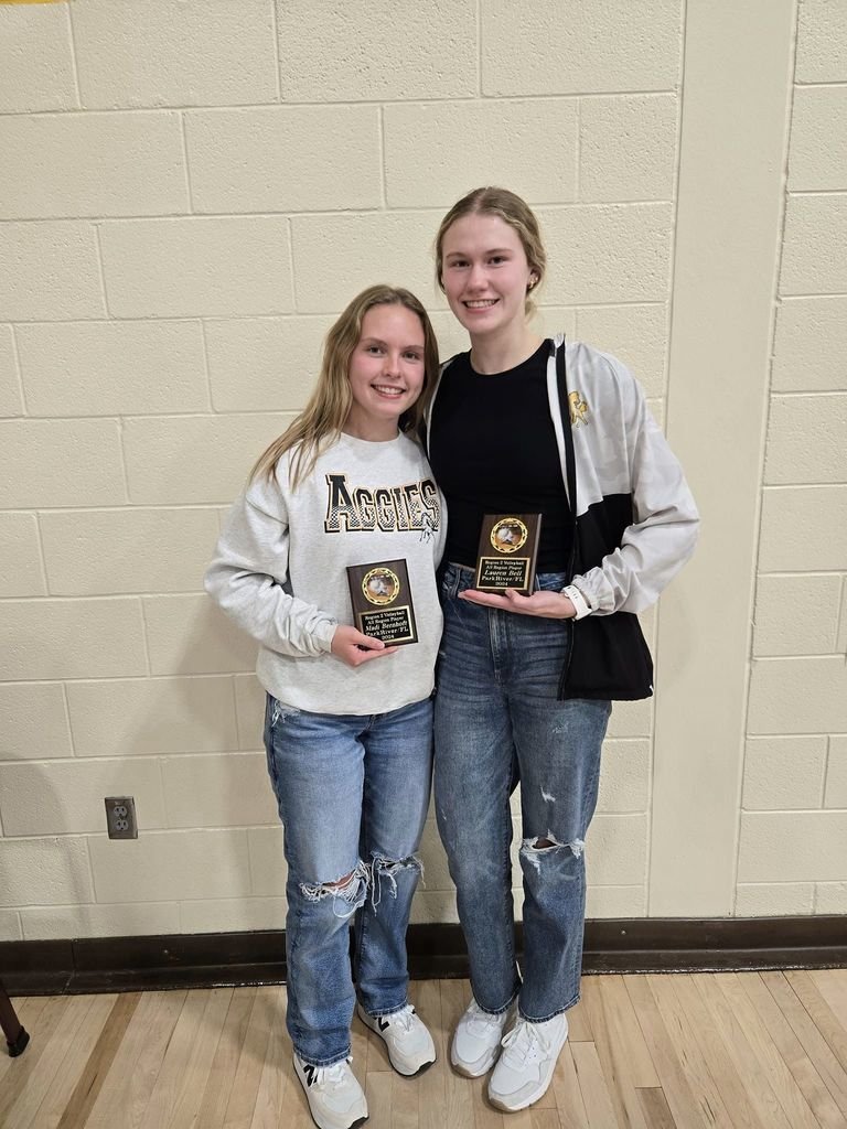 ParkRiverAggies's tweet photo. Congratulations to senior Madi Bernhoft and sophomore Lauren Bell on being selected to the 2024 Region 2 All-Region Team! https://t.co/rDuOaUvRTT