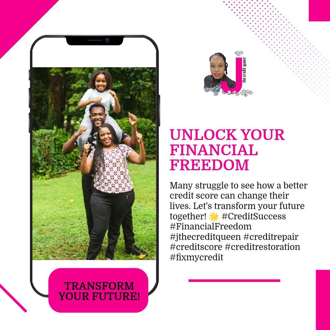 JTheCreditQueen's tweet photo. Here’s what many don’t understand: 

Improving your credit score can unlock financial freedom and stability. 

Ready to transform your future? 

🌟 #CreditSuccess #FinancialFreedom
#jthecreditqueen #creditrepair #creditscore #creditrestoration #fixmycredit https://t.co/yLEcWs1gtC