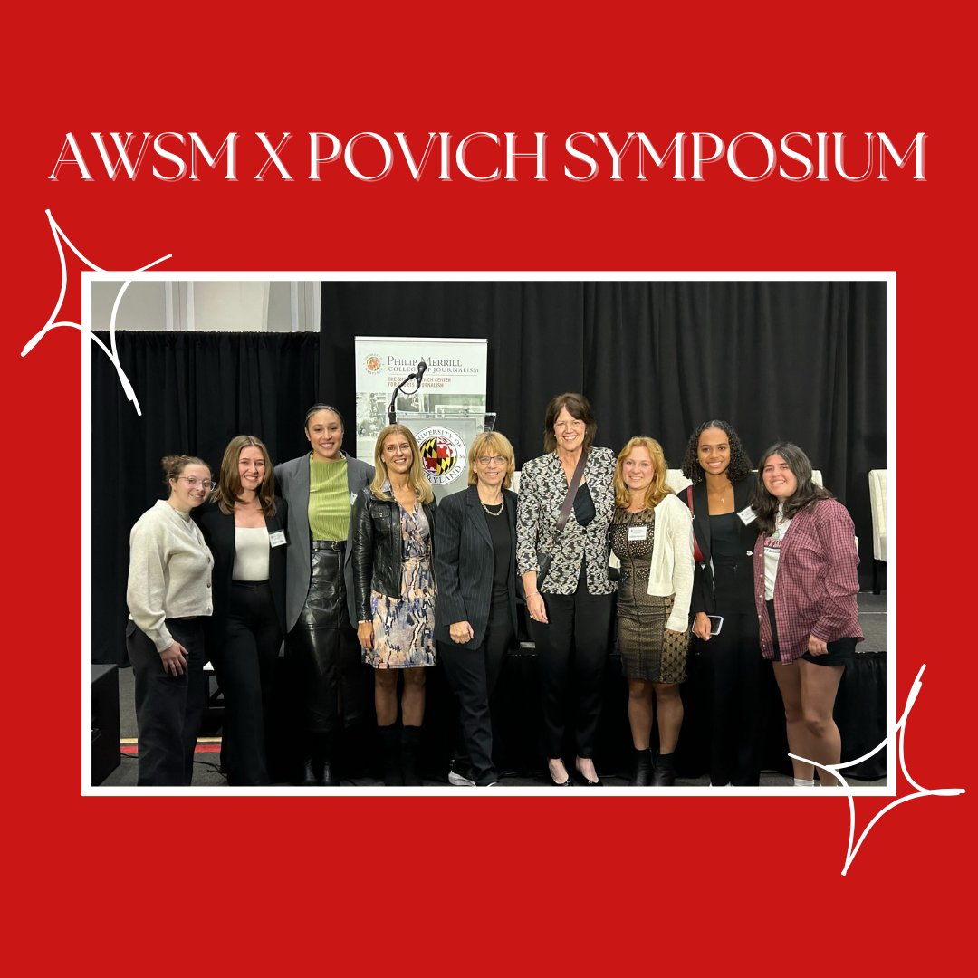 MarylandAwsm's tweet photo. Such an incredible night at the 
@PovichCenter Symposium on “The Year of Women’s Sports.” So happy that @MarylandAwsm was able to be a part of it and connect with incredible women in the sports industry! 

Thank you Bonnie Bernstein, Ava Wallace, Christine Brennan &amp; Pam Ward! https://t.co/KgSjgbaCEs
