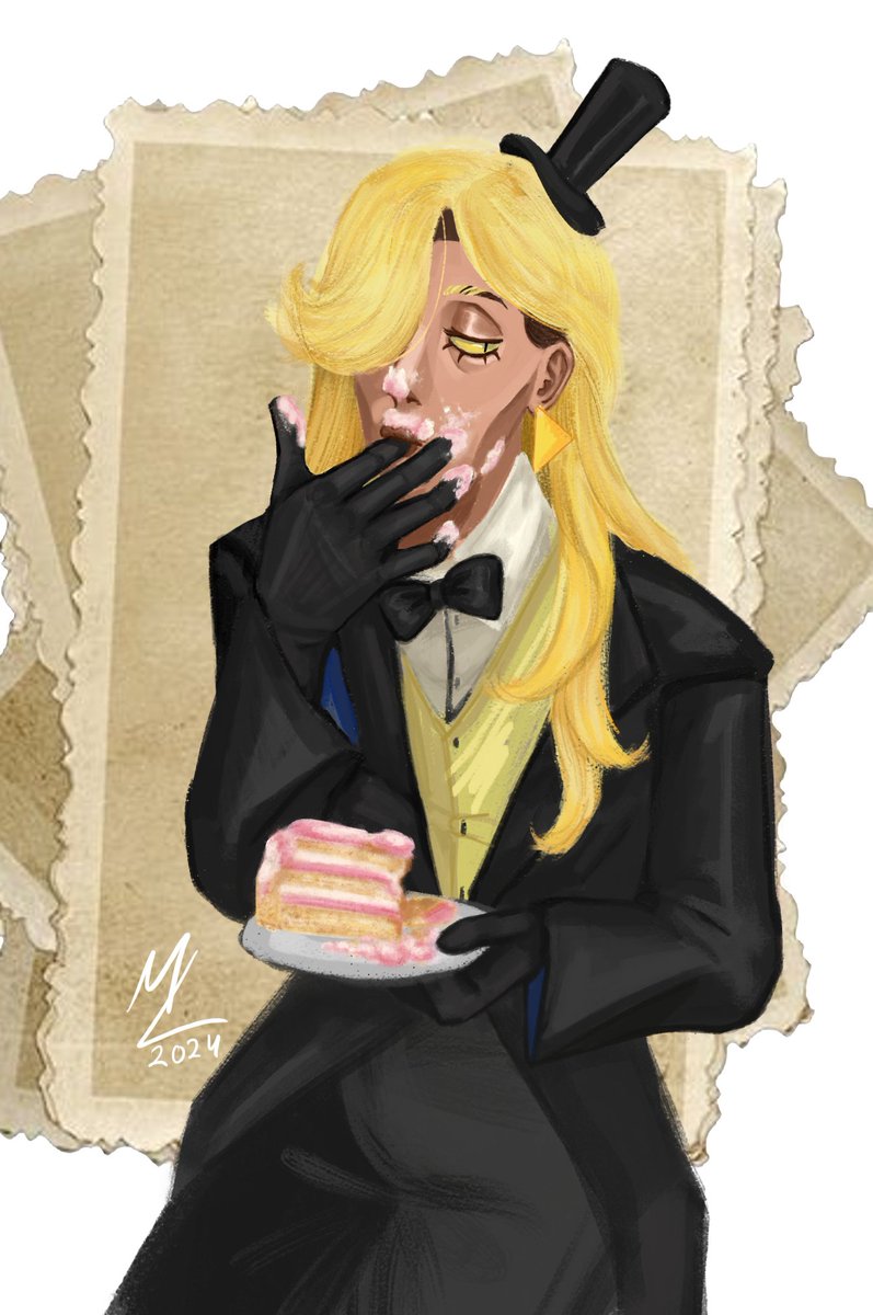 The cake is ready🍰 (he's a bit clumsy)
#billcipher #gravityfalls