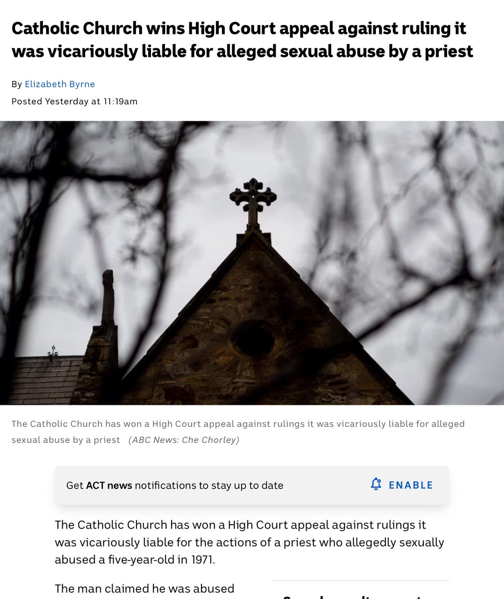 How in the mind-bending fuck do we live in a country where rock spider priests can’t be sued by survivors because they “aren’t employees of the Catholic Church” but the exact same priests were paid JobKeeper as employees by the Catholic fucking Church?

#NewsCorpse