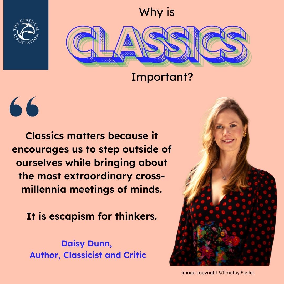 The Classical Association (@classical_assoc) on Twitter photo Our first advocate in our #CelebratingClassics campaign is the wonderful <a href="/DaisyfDunn/">Dr Daisy Dunn</a> who shares why Classics is important in her eyes
Tell us why it's important to you and enter our free prize draw (you might win a signed copy of Daisy's book!) -
classicalassociation.org/prize-draw/ Our first advocate in our #CelebratingClassics campaign is the wonderful <a href="/DaisyfDunn/">Dr Daisy Dunn</a> who shares why Classics is important in her eyes
Tell us why it's important to you and enter our free prize draw (you might win a signed copy of Daisy's book!) -
classicalassociation.org/prize-draw/