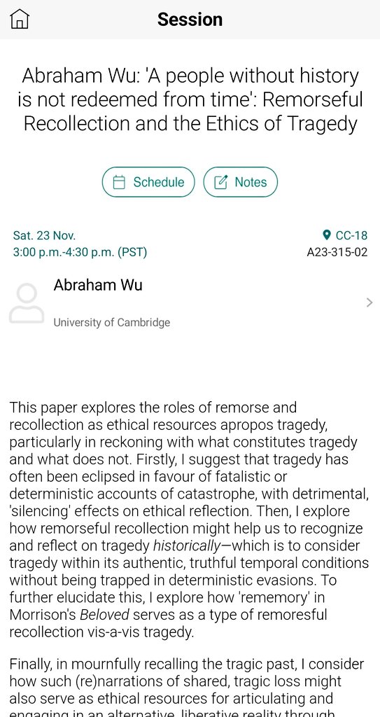 Looking forward to presenting some new work on the importance of memory and remorse for religious ethics at #AARSBL2024
