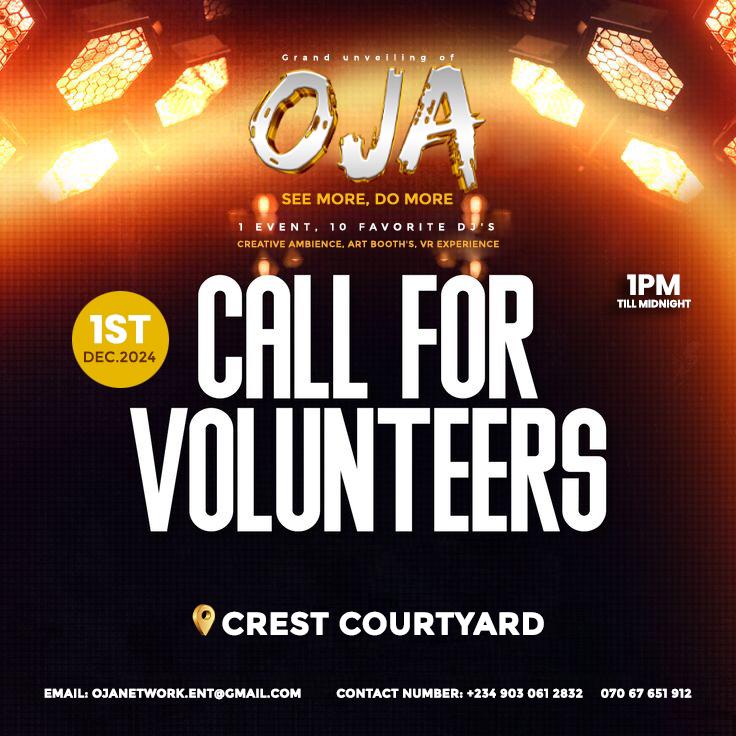 CassWill142159's tweet photo. OJA VOLUNTEERS WANTED
Join the ultimate celebration of art, culture, and creativity
Be part of a dynamic team bringing together
#oja #entertainment https://t.co/6v82RglBxv