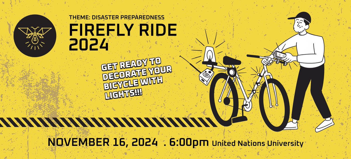 CycleEmbassyJP's tweet photo. Tonight is the FIREFLY RIDE! This year’s theme is “Disaster Preparedness”. We meet at the United Nation University at 5:30pm and start the ride at 6pm.

https://t.co/BZdgqHUTVN https://t.co/LIxj83l307