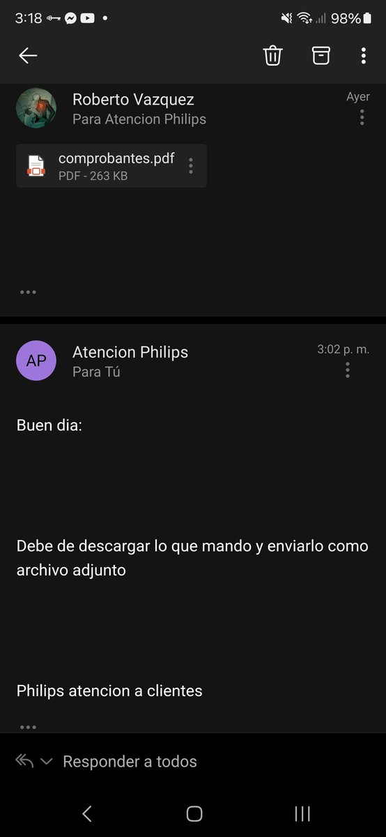 rxbexto's tweet photo. @PhilipsMex muy buenas tardes estoy intentando hacer valida la garantía de una smart tv que compre en @WalmartMexico pero por más que mando los documentos y comprobantes de pago y entrega me siguen respondiendo lo mismo https://t.co/jNaK5U5me7