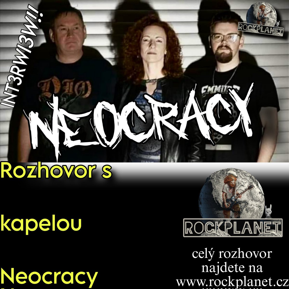 rockplanetoffic's tweet image. INT3RWI3W!! s kapelou Neocracy

Neocracy je kapela jejíž hudba chce spojit co nejvíce chutí a aspektů.Vznikli v roce 2020 a za sebou mají dvě dlouhohrající albu, + singly.

Celý rozhovor najdete zde:
rockplanet.cz/int3rwi3w-s-ka…

#neocracy #neocracyband #rock #rockmusic #rockband