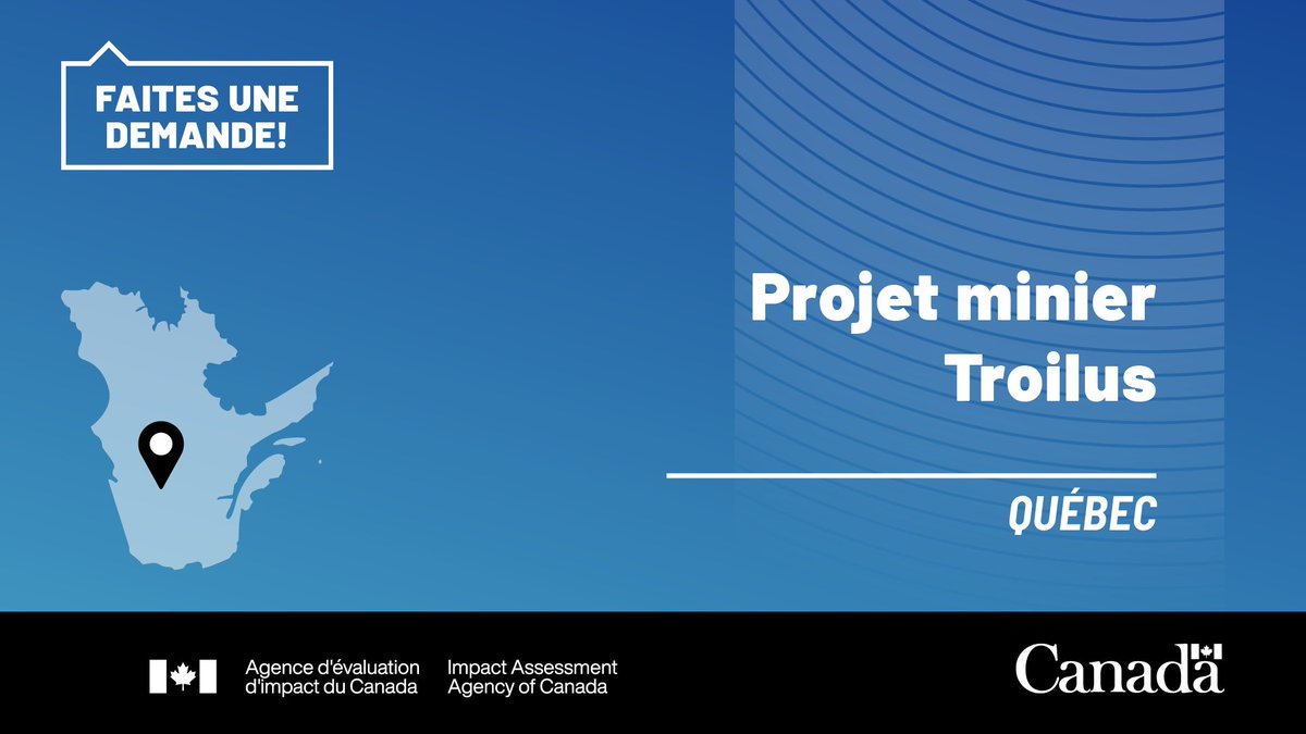 aeic_iaac's tweet image. Vous   pourriez être admissible à recevoir une aide financière pour participer à l'#ÉvaluationImpact du projet minier #Troilus situé au nord de Chibougamau,   #Québec.

Faites une demande d’ici le 2 décembre. 👉
iaac-aeic.gc.ca/050/evaluation…
