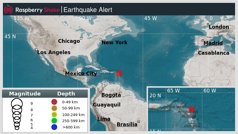 raspishakEQ's tweet photo. Preliminary M5.1 #Earthquake
ID: #rs2024wpeurz
41km from #Codrington, #LeewardIslands
2024-11-15 21:11 UTC
Source: #GFZ
@raspishake
Join the largest #CitizenScience EQ community ➡ https://t.co/Y5O0dgJqJF
EVENT ➡ https://t.co/l2DfrABUQU https://t.co/bbe27yhwBd