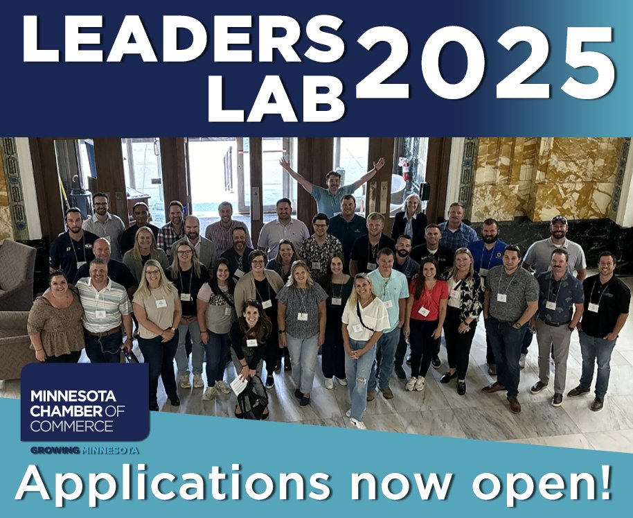 NOW OPEN: 2025 Leaders Lab applications! mnchamber.com/2025-leaders-l…

Leaders Lab is a unique opportunity to engage and develop Minnesota's next generation of business leaders. It will enhance your personal and professional growth, connect you with business leaders statewide, and