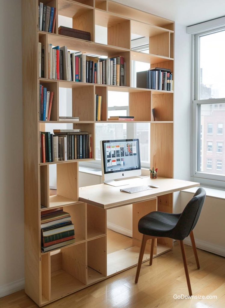 Monica_Wilcox's tweet photo. #Bookshelves as a room divider should be a regular feature. 

#design #bookworm #booktwt #WritingCommmunity https://t.co/jO9jAhl3Mq
