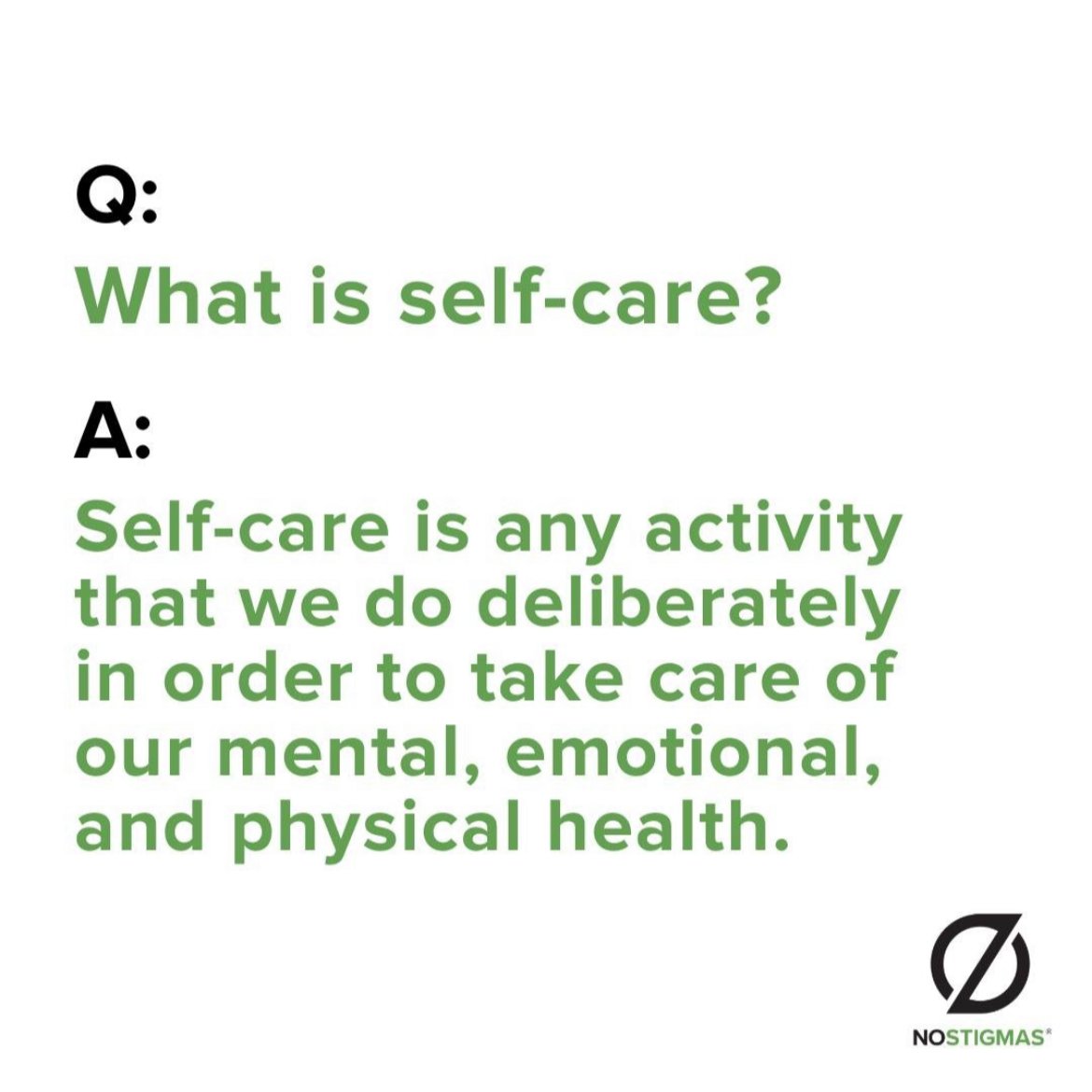 NoStigmas's tweet photo. Self Care isn't selfish. It's necessary. Here are 10 ways to practice self care:

1- Talk to a friend
2- Cuddle your pet
3- Meditate
4- Journal
5- Go for a walk/run
6- Read a book
7- Take a break
8- Get some sun
9- Draw, doodle, or color
10- Unplug from technology https://t.co/dcTsTG8GKI