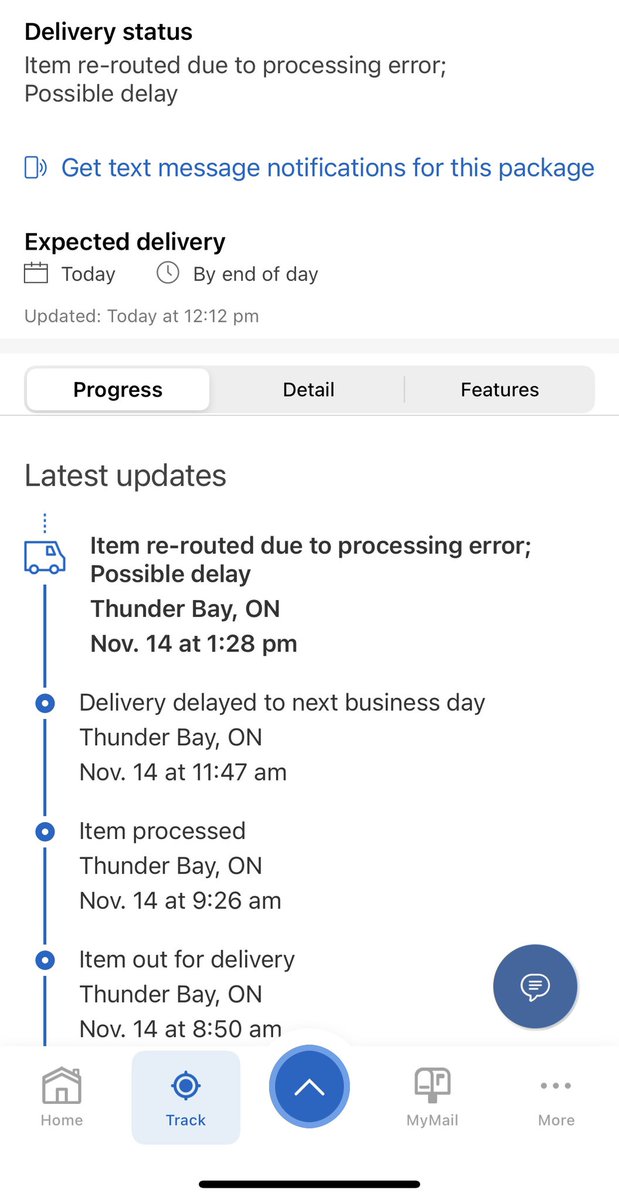 VinceMirabelli's tweet photo. @CanadaPostCorp @CanadaPostHelps Conicidental timing? Package out for delivery and then all of a sudden item re-routed due to processing error the day before your strike. #customerservicefail https://t.co/1DA86tI4kE