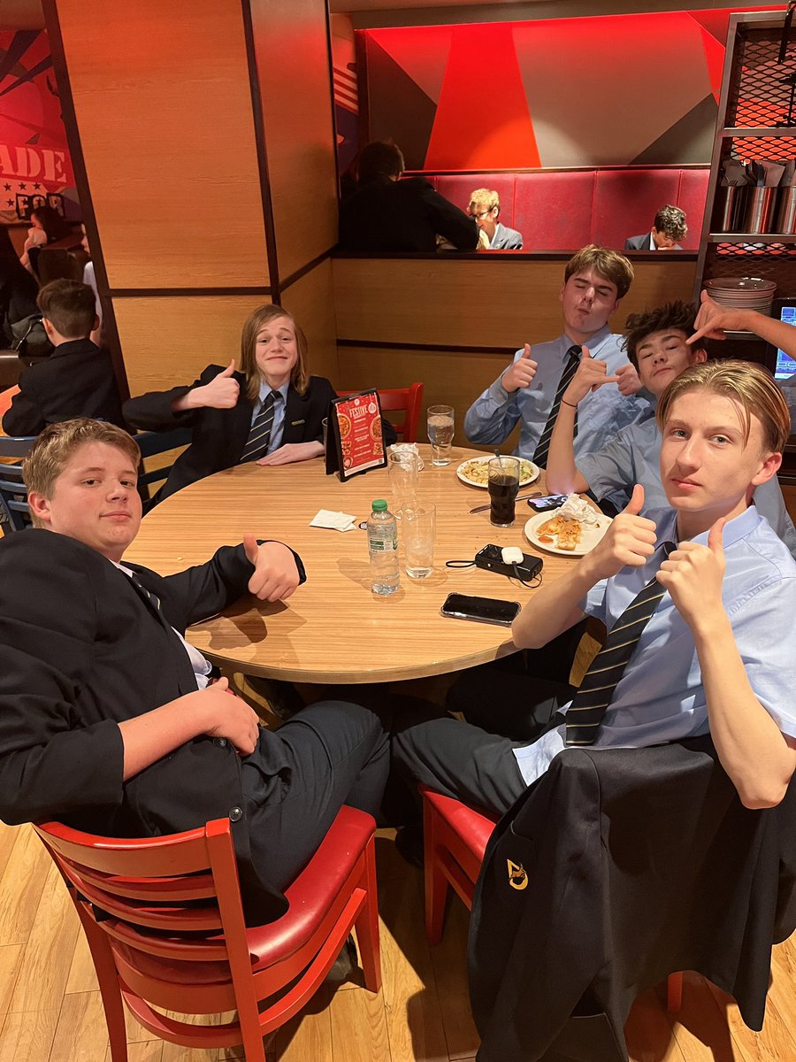 DeanesPerform's tweet photo. A fantastic day and night with a great bunch of students watching Harry Potter and the Cursed Child both parts and eating pizza #imatterasaperformer https://t.co/fO6rxWtswt