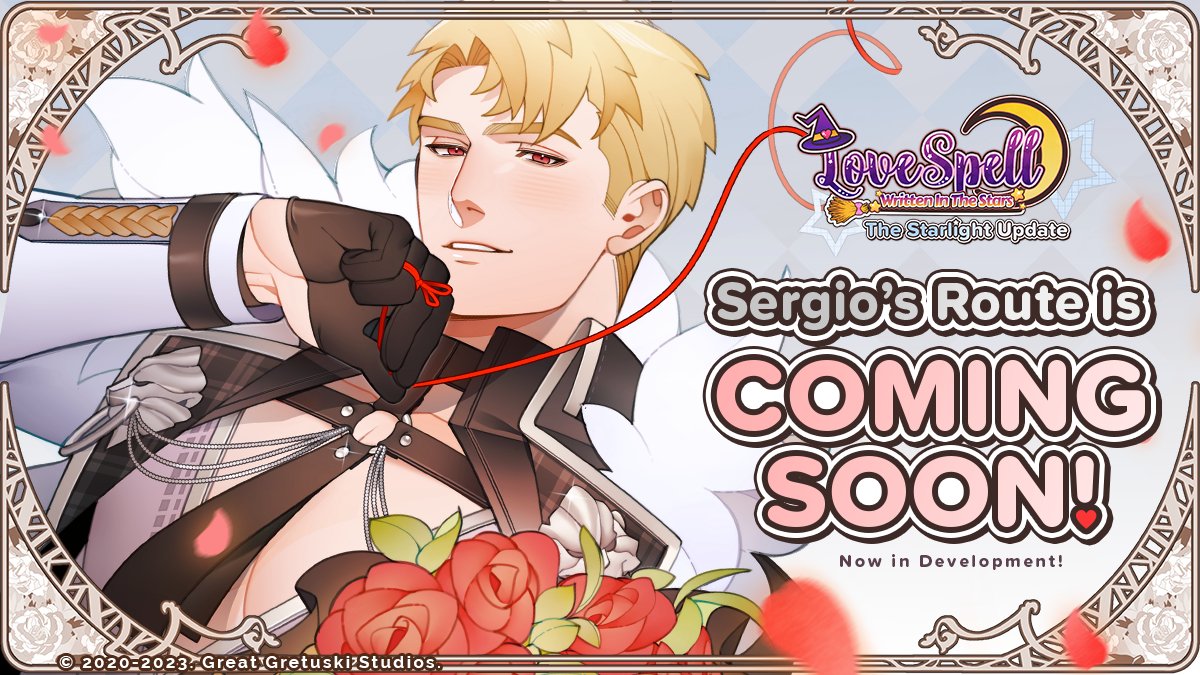 With barely a few hours in, Sergio is FUNDED! This handsome mercenary will be the newest romanceable bachelor coming to "Love Spell!" ❄️🦁

And now, we're well on our way toward our next stretch goal: getting our otome games on Nintendo SWITCH!!!! ❤️🎮

kickstarter.com/projects/great… 👈